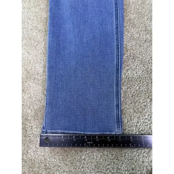 Lee Slim Fit Straight Leg Mid Rise Jeans Womens 14 Blue Denim Dark Wash D233 - Picture 13 of 14